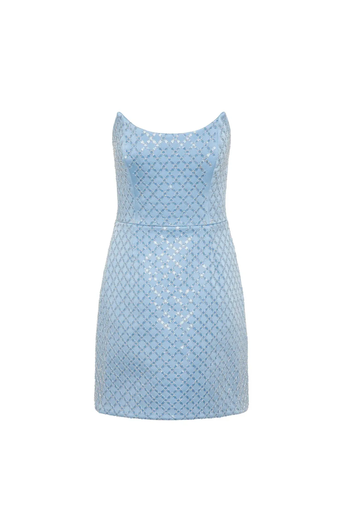 Rebecca Vallance Alix Mini Dress Pale Blue Size 12 - Image 6
