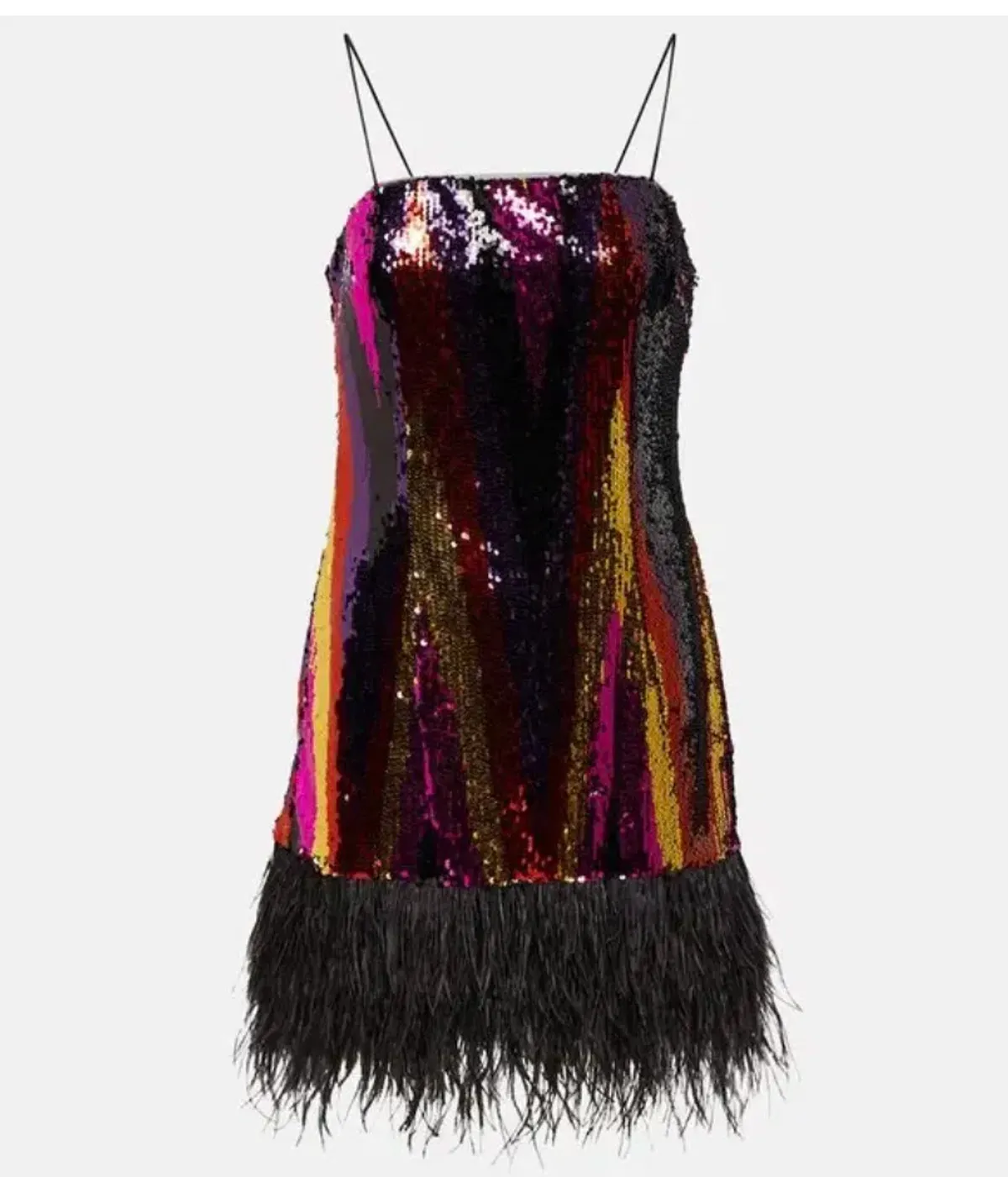 Rebecca Vallence Kaia feather trimmed sequin tulle mini dress size 10 - Image 2