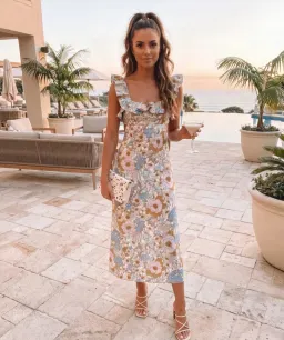 Zimmermann Super Eight Frilled Midi Dress in Floral Size 2 AU 12 for rent on The Volte - image 3