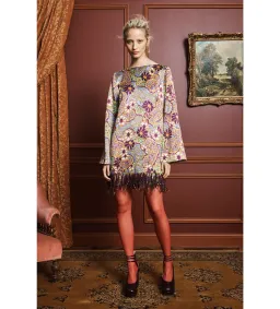 Alemais Joanna Low Back Fringe Mini Dress in Floral Print Size AU8 for rent on The Volte - image 1