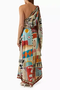Alemais Michelle Scarf Silk Midi Dress Multi Size 8 AU for rent on The Volte - image 6