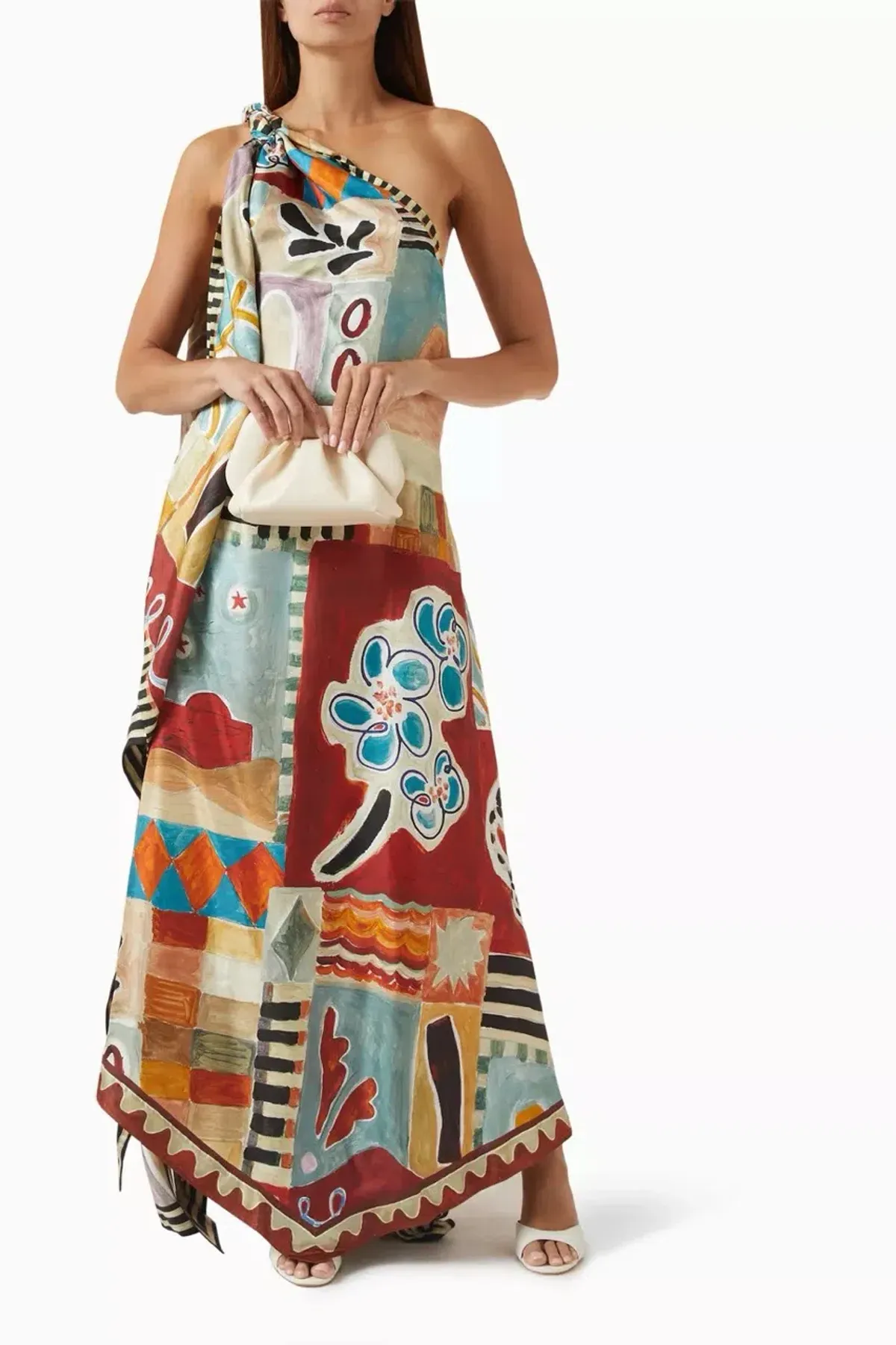 Alemais Michelle Scarf Silk Midi Dress Multi Size 8 AU - Image 8