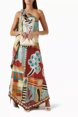 Alemais Michelle Scarf Silk Midi Dress Multi Size 8 AU for rent on The Volte - image 8