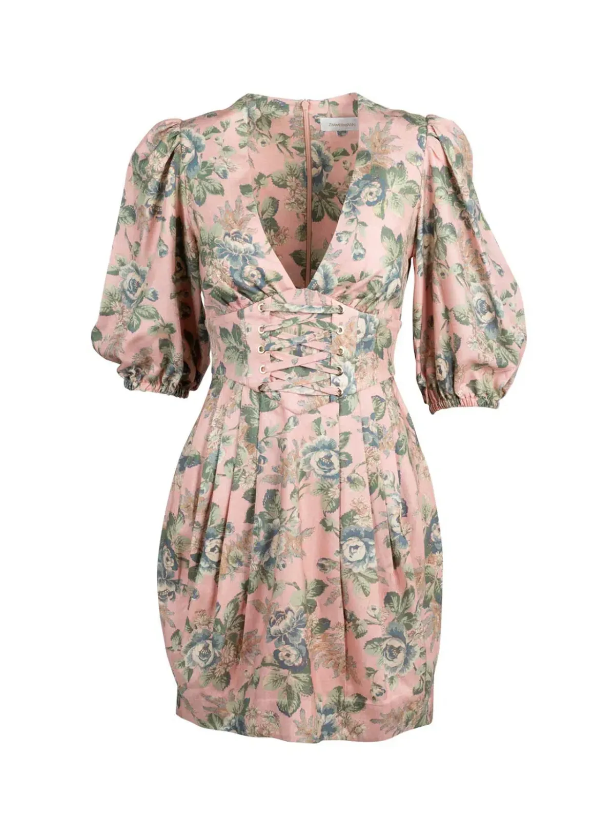 Zimmermann Tempest Lace Up Mini Dress Floral Size 2 / AU 12 - Image 4