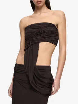 Bec & Bridge Niko Top & Skirt Set Dark Brown Size S (8) for rent on The Volte - image 4