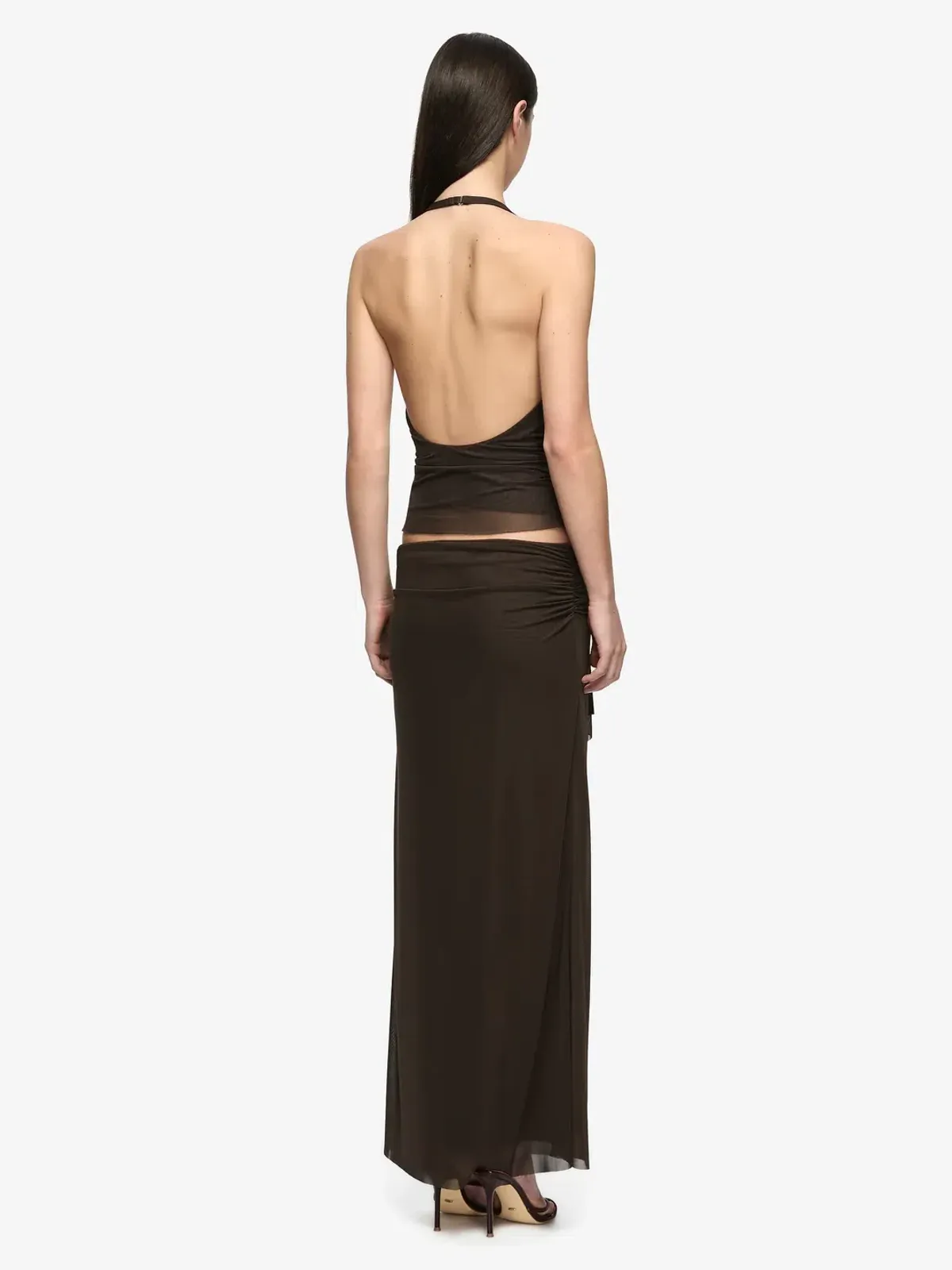 Bec & Bridge Olyssia Knot Halter Top & Skirt Set Brown Size S (8) - Image 3
