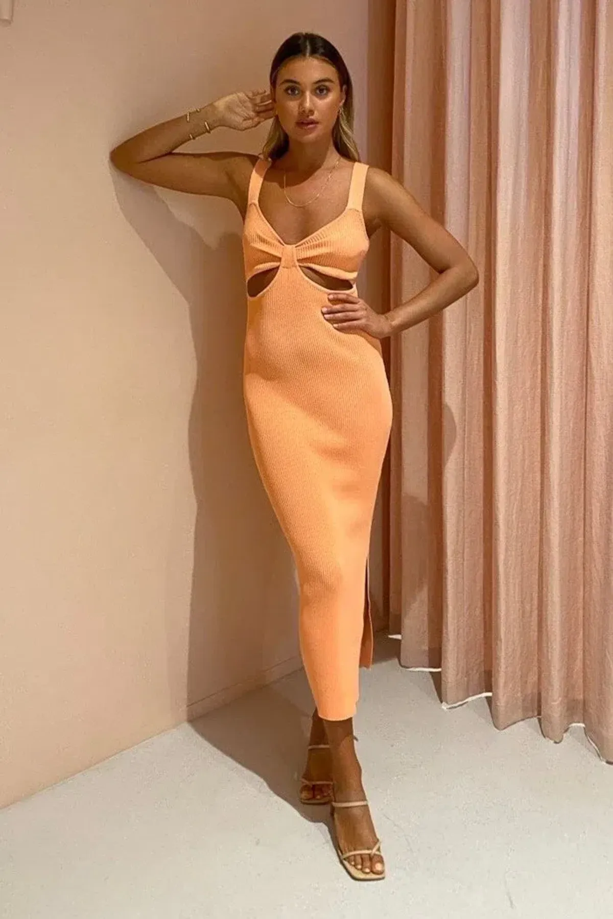 By Nicola Meadow Midi Dress Tangelo Orange Size 12 - Image 5