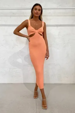 By Nicola Meadow Midi Dress Tangelo Orange Size 12  for rent on The Volte - image 3