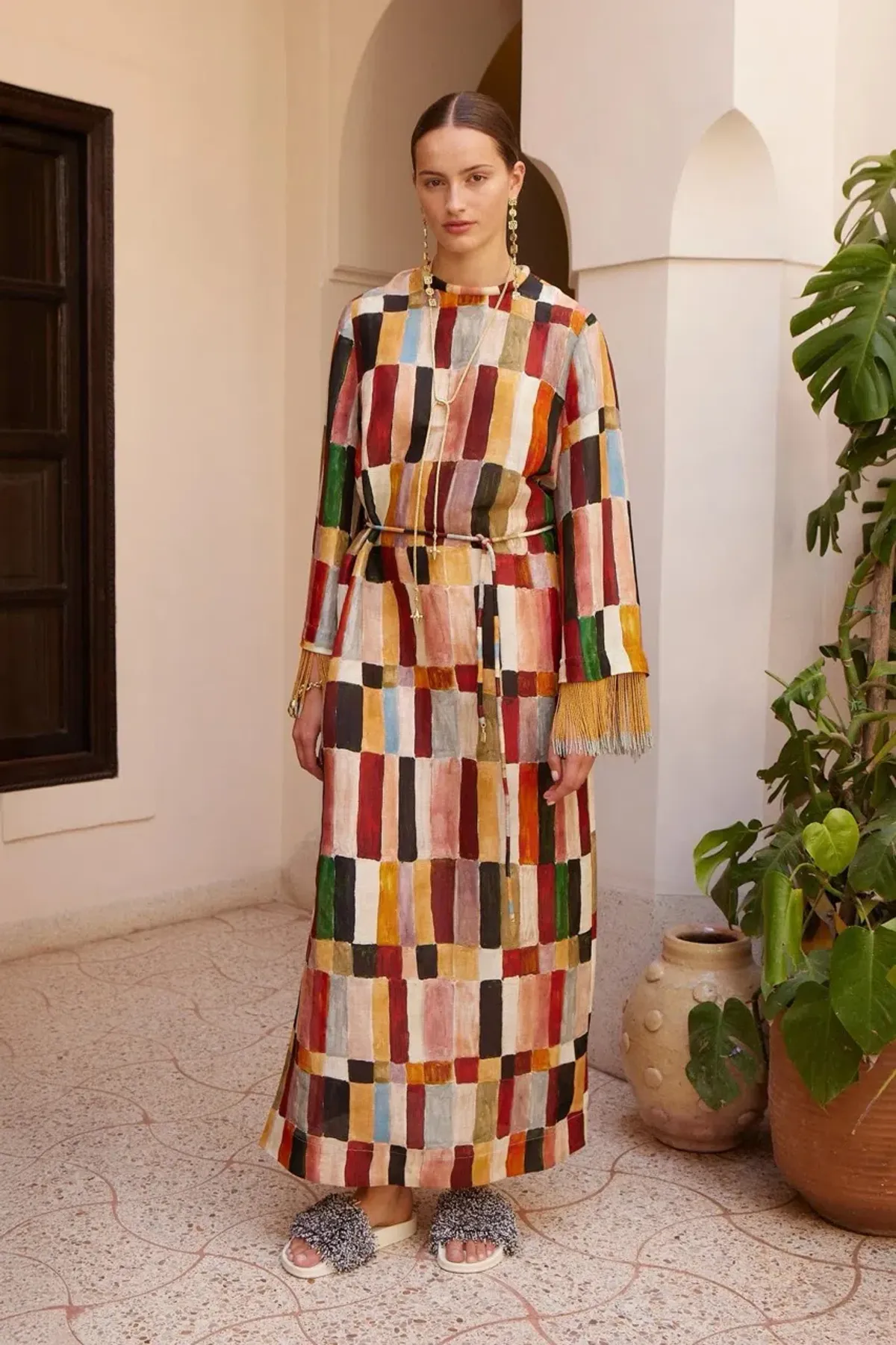 ALEMAIS Marjorelle Tunic Midi Dress Multi Size 8 AU - Image 4