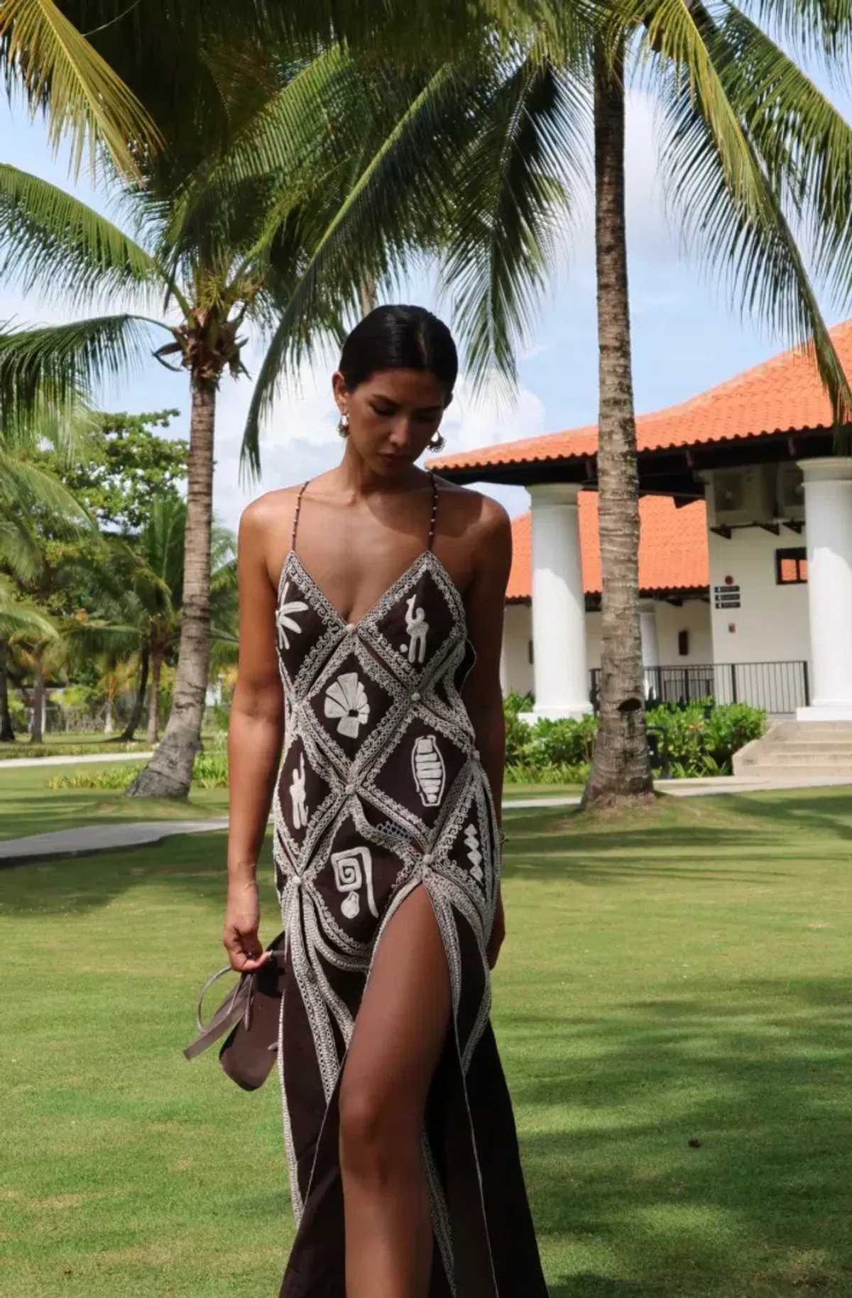 ALEMAIS Leandra Corded Slip Maxi Dress Chocolate Brown Size 8 AU - Image 21