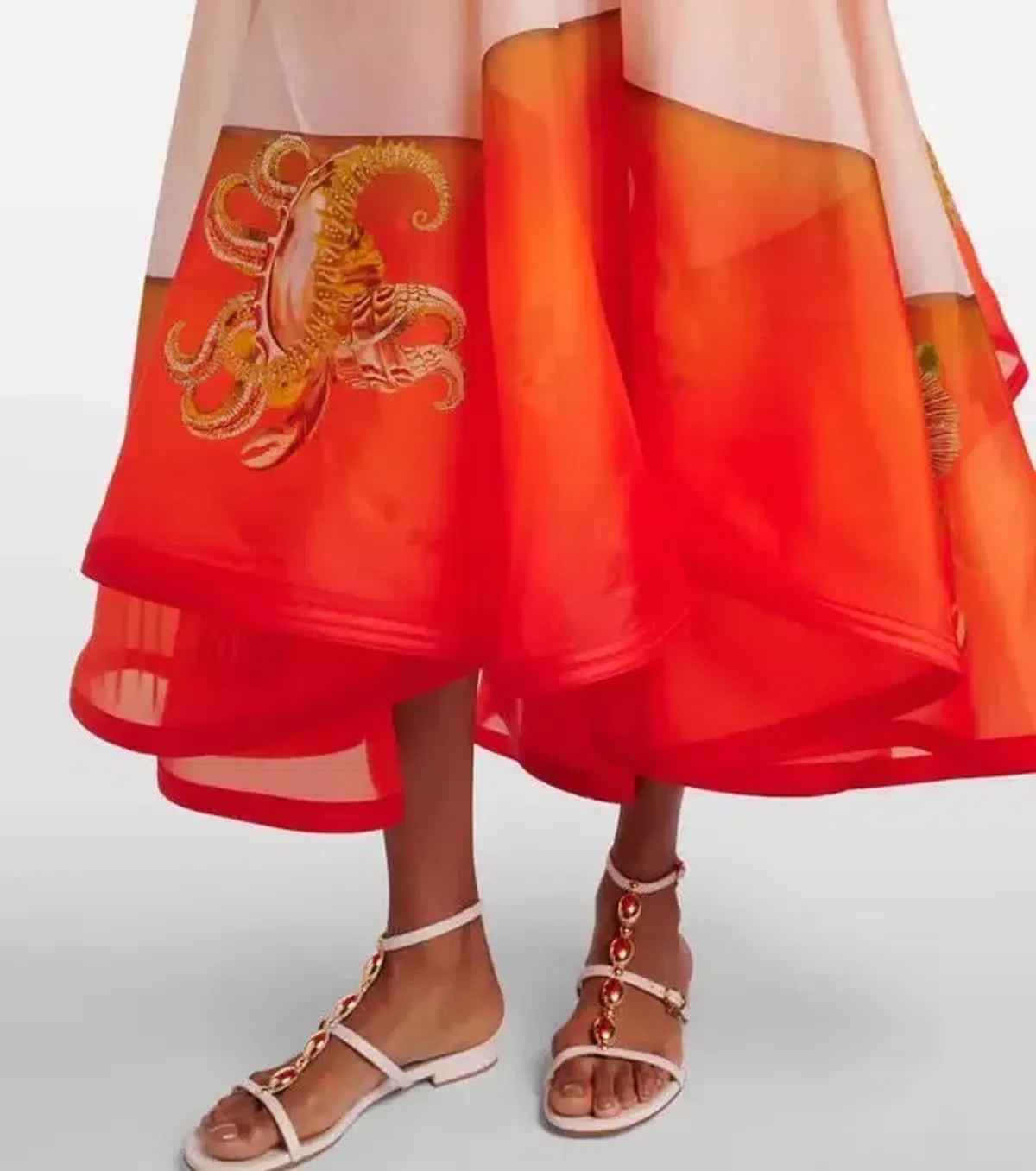 ALEMAIS Neptuna Silk Strapless Gown Orange Size 10 AU - Image 9