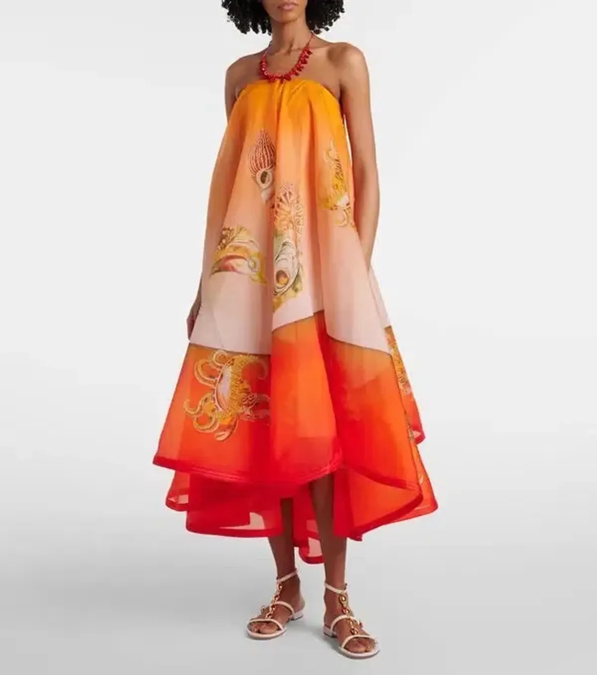 ALEMAIS Neptuna Silk Strapless Gown Orange Size 10 AU - Image 6