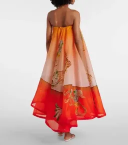 ALEMAIS Neptuna Silk Strapless Gown Orange Size 10 AU for rent on The Volte - image 7