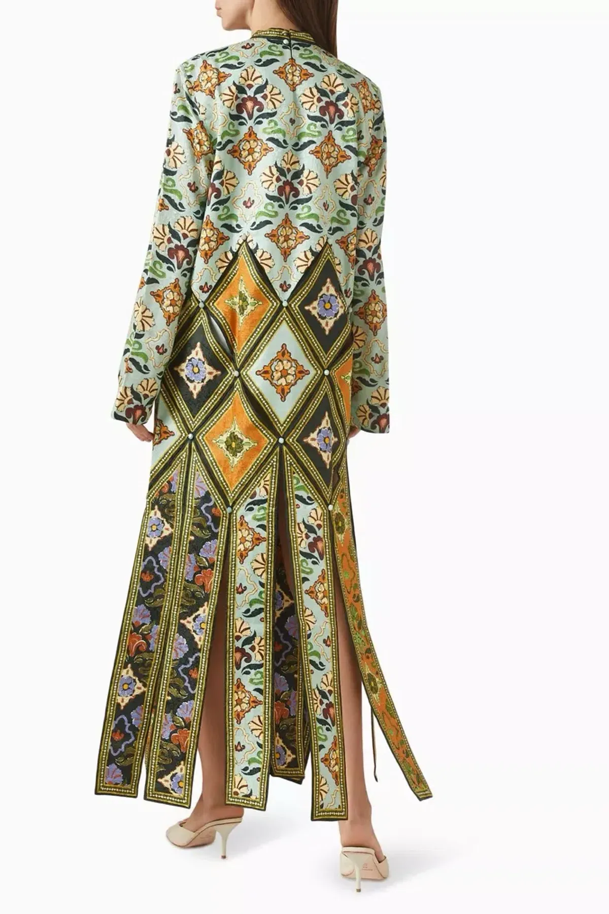 ALEMAIS Cece Spliced Midi Dress Multi Size 8 AU - Image 8