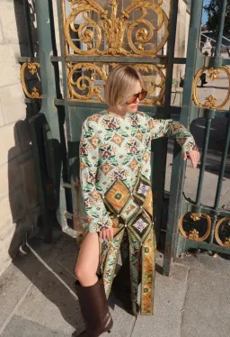 ALEMAIS Cece Spliced Midi Dress Multi Size 8 AU for rent on The Volte - image 1