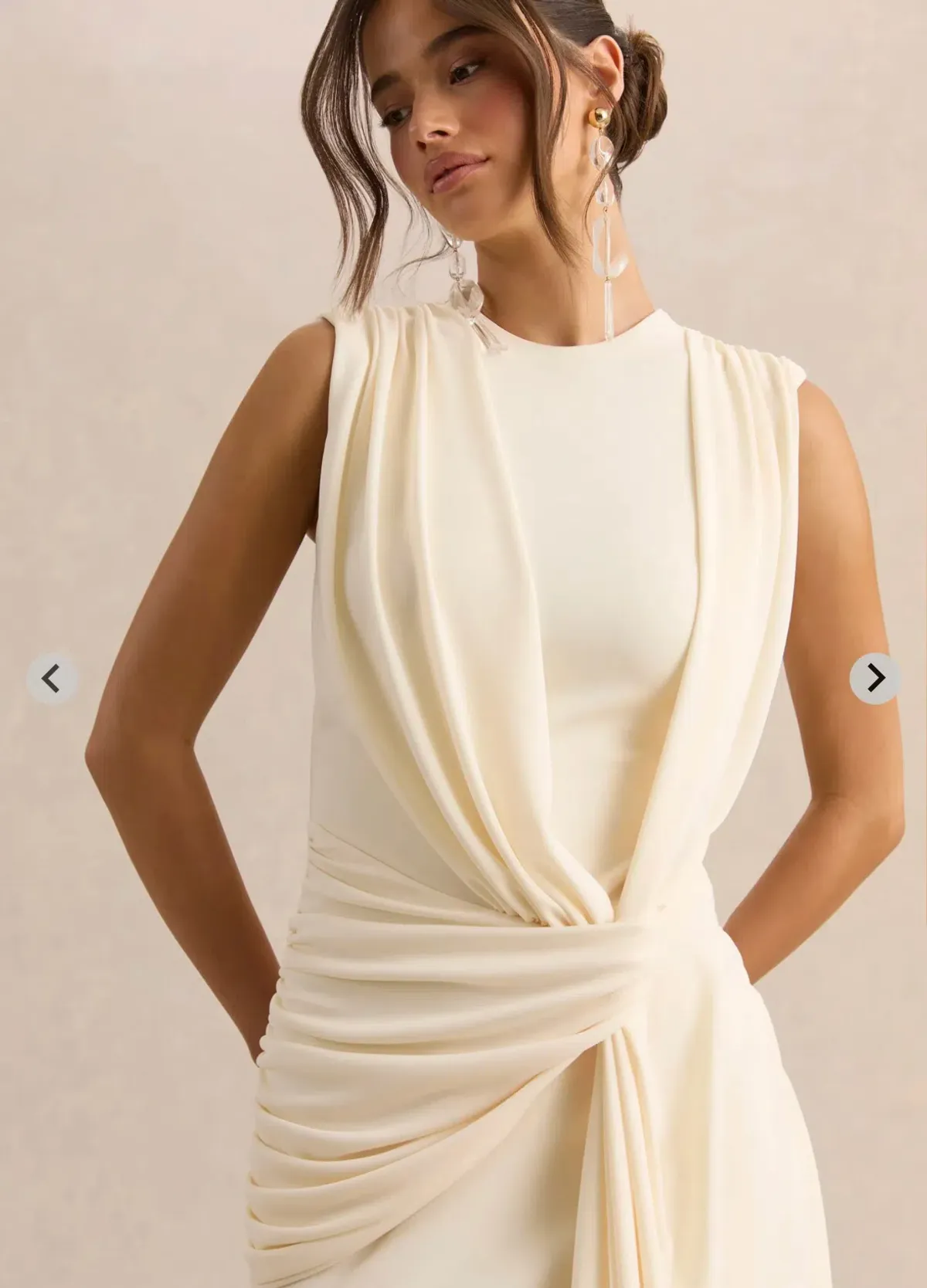 Club L London Blythia dress in cream  - Image 3