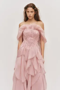 Aje Nisha Gown in Fawn Pink Size 12 for rent on The Volte - image 2