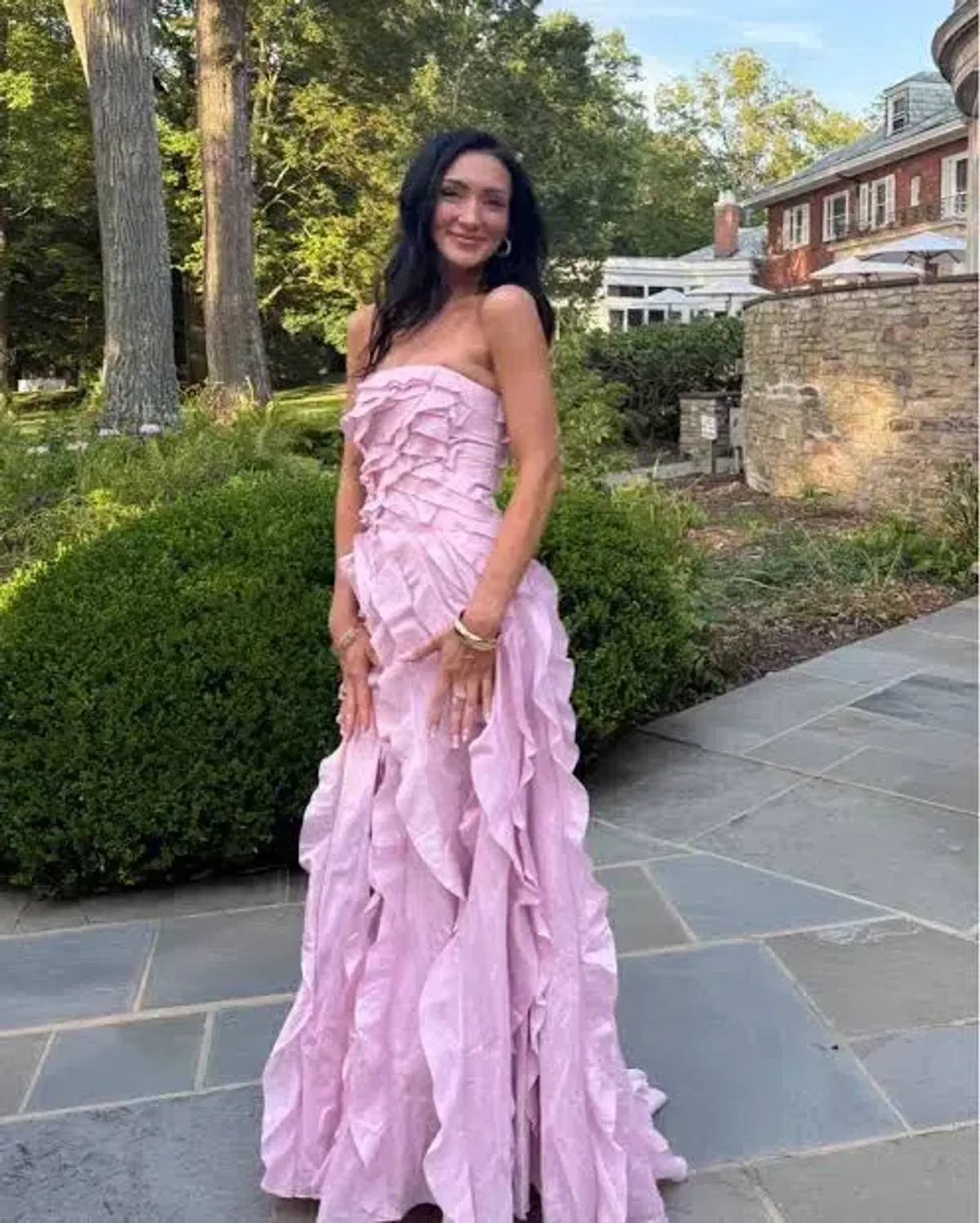 Aje Allairie Maxi Gown in Chalk Pink Size AU 8 - Image 1