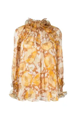 Zimmermann Super Eight Ruffled Blouse Multi Print AU 14 / 3 for rent on The Volte - image 4