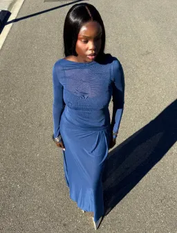 Bec & Bridge Marabou Long Sleeve Maxi Dress 10 for rent on The Volte - image 1