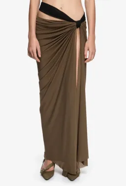 Bec & Bridge Anaya drape maxi skirt latte & oria top black size XS for rent on The Volte - image 3