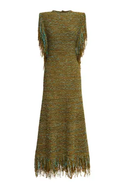 Alemais Nieve Sequin Knit Midi Dress in Khaki Size S / AU 8 for rent on The Volte - image 6