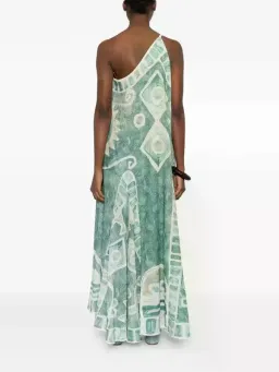 ALEMAIS Samira One Shoulder Gown Blue Print Size 10 AU for rent on The Volte - image 4