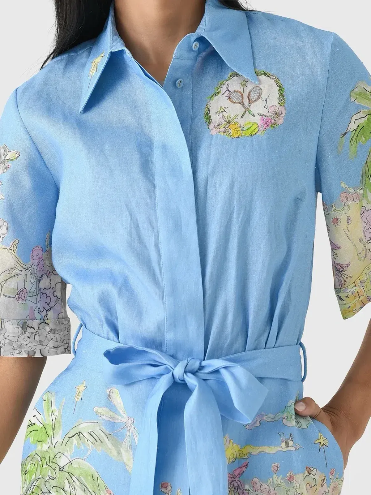 ALEMAIS Anouk Mini Dress Sky Blue Size 10 AU - Image 3