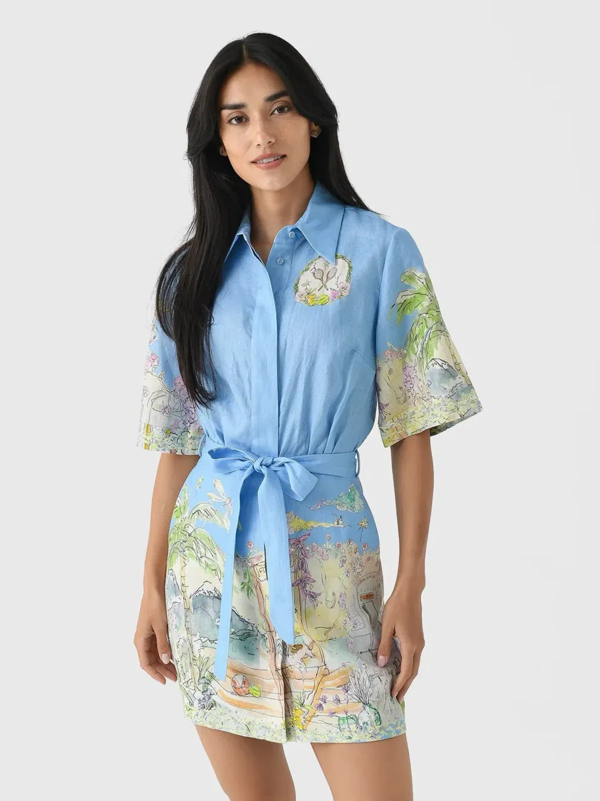 ALEMAIS Anouk Mini Dress Sky Blue Size 10 AU - Image 1