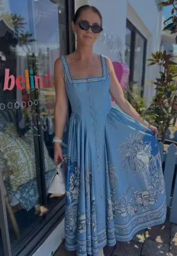 ALEMAIS Villa Romantica Midi Dress Blue Size 8 AU for rent on The Volte - image 15