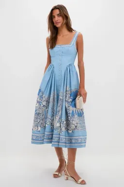 ALEMAIS Villa Romantica Midi Dress Blue Size 8 AU for rent on The Volte - image 2