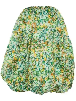 ALEMAIS Francis Bubble Mini Dress Green Floral Size 8 AU for rent on The Volte - image 4
