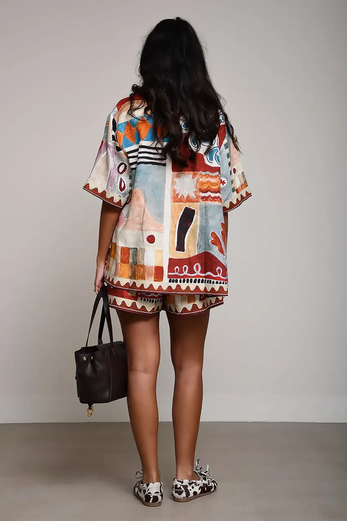 ALEMAIS Michelle Printed Linen Shirt & Short Set Size 10 AU - Image 8