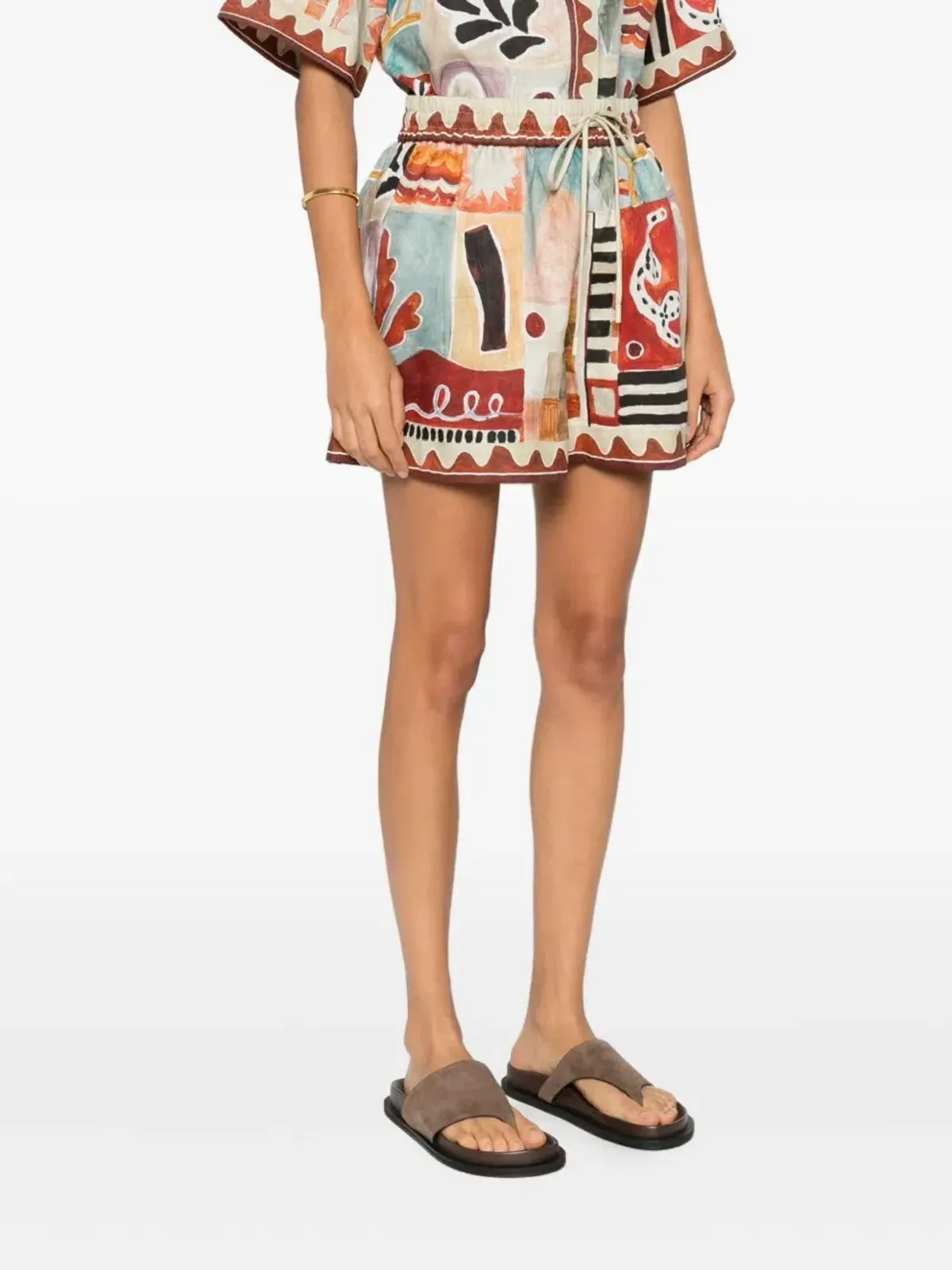 ALEMAIS Michelle Printed Linen Shirt & Short Set Size 10 AU - Image 10