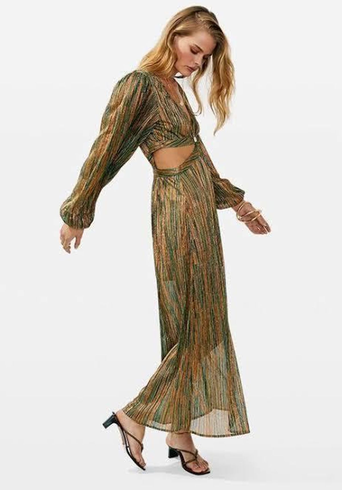 Suboo Ana Cut Out Maxi Dress Multi Green Size 8 - Image 4