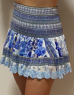Camilia Short Shirred Skirt Print Size 8 for rent on The Volte - image 1