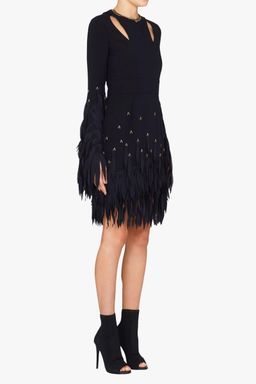 Sass & Bide Delicate Sparkle Silk Fringe Mini Dress Navy Blue Size 6 for rent on The Volte - image 4