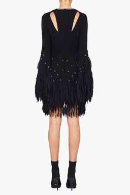 Sass & Bide Delicate Sparkle Silk Fringe Mini Dress Navy Blue Size 6 for rent on The Volte - image 3