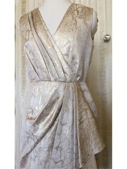 Thurley Reptile Print Pleated Dress Gold Size 12 for rent on The Volte - image 3