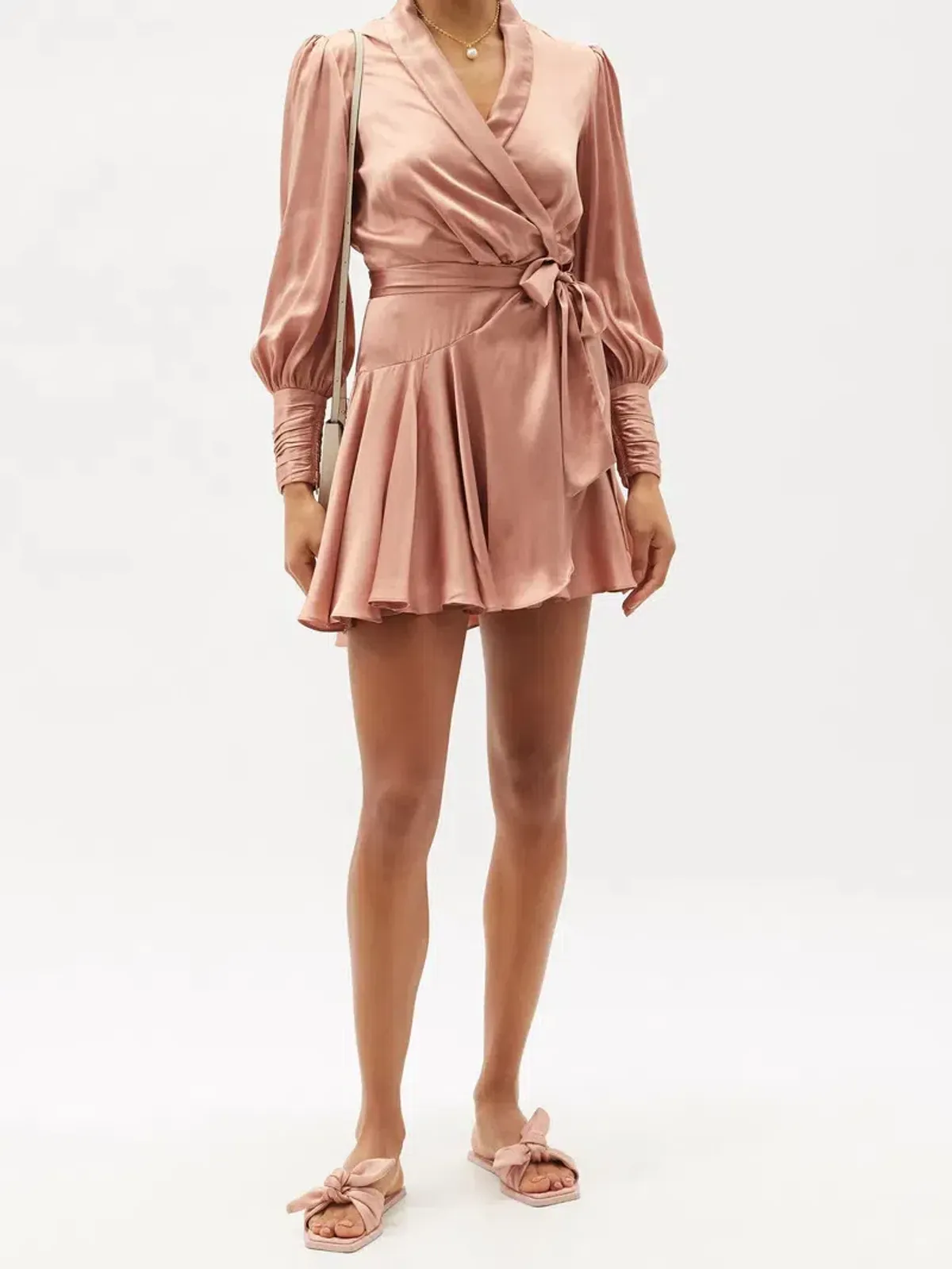 Zimmermann Silk Wrap Mini Lipstick Pink Size 6 - Image 1