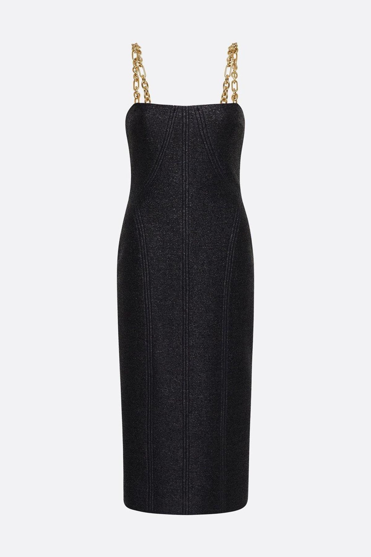 Manning Cartell  Neo Classic Midi Dress W/ Chain Black Size 8 - Image 4
