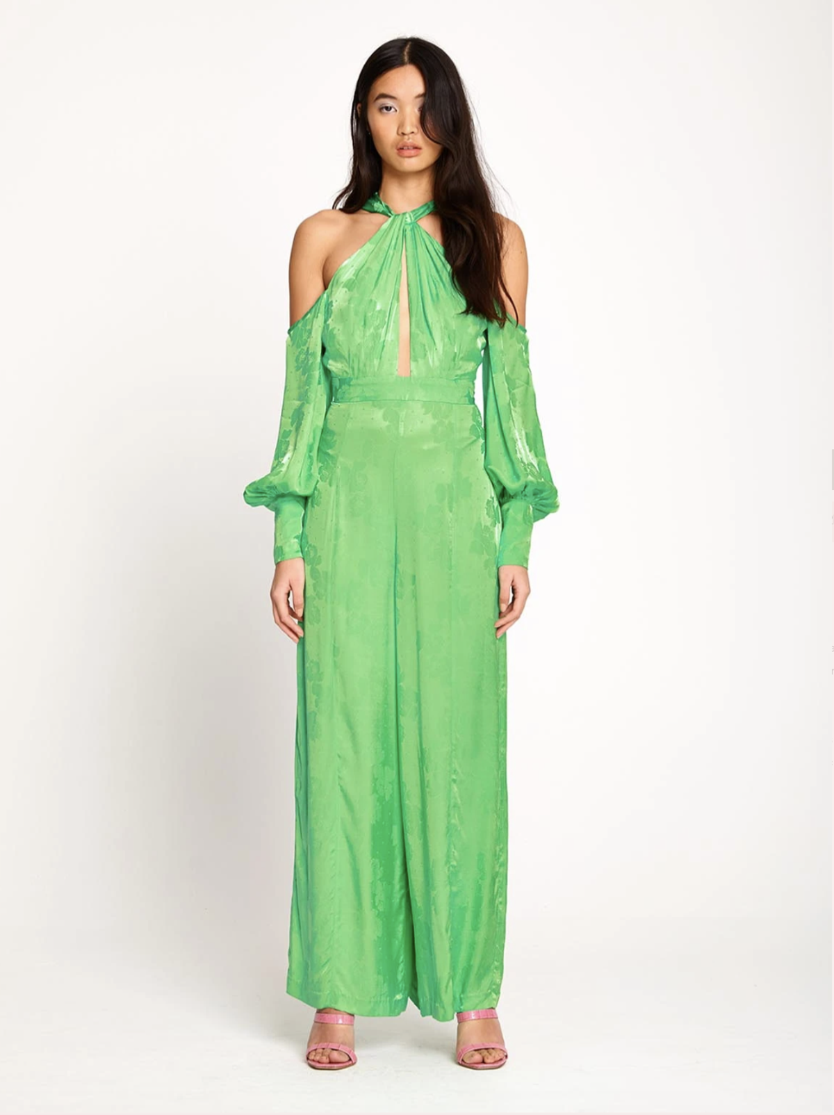 Alice McCall Green Apple Memory Lane Cold-shoulder Jumpsuit Size 4  - Image 2