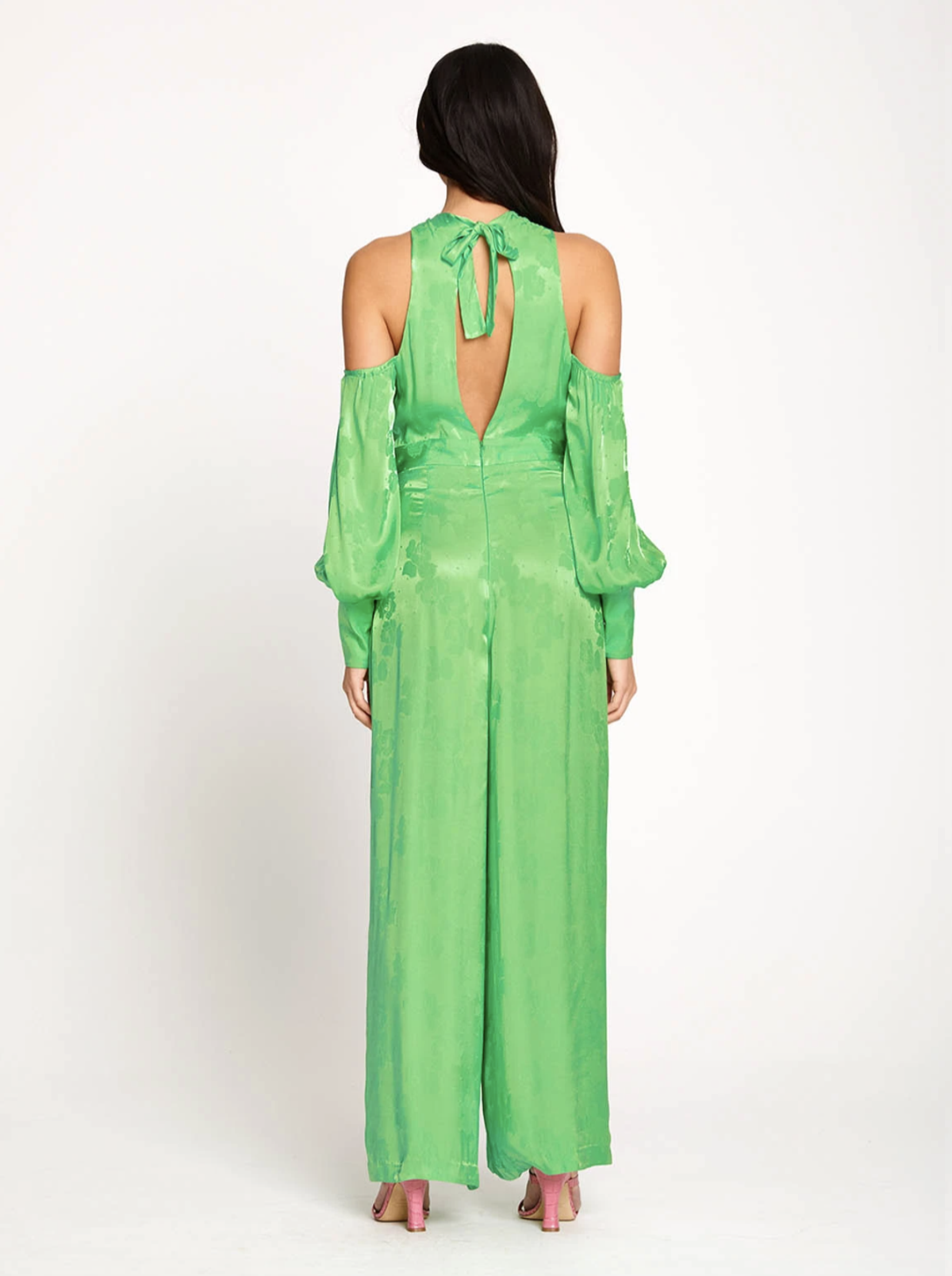 Alice McCall Green Apple Memory Lane Cold-shoulder Jumpsuit Size 4  - Image 4
