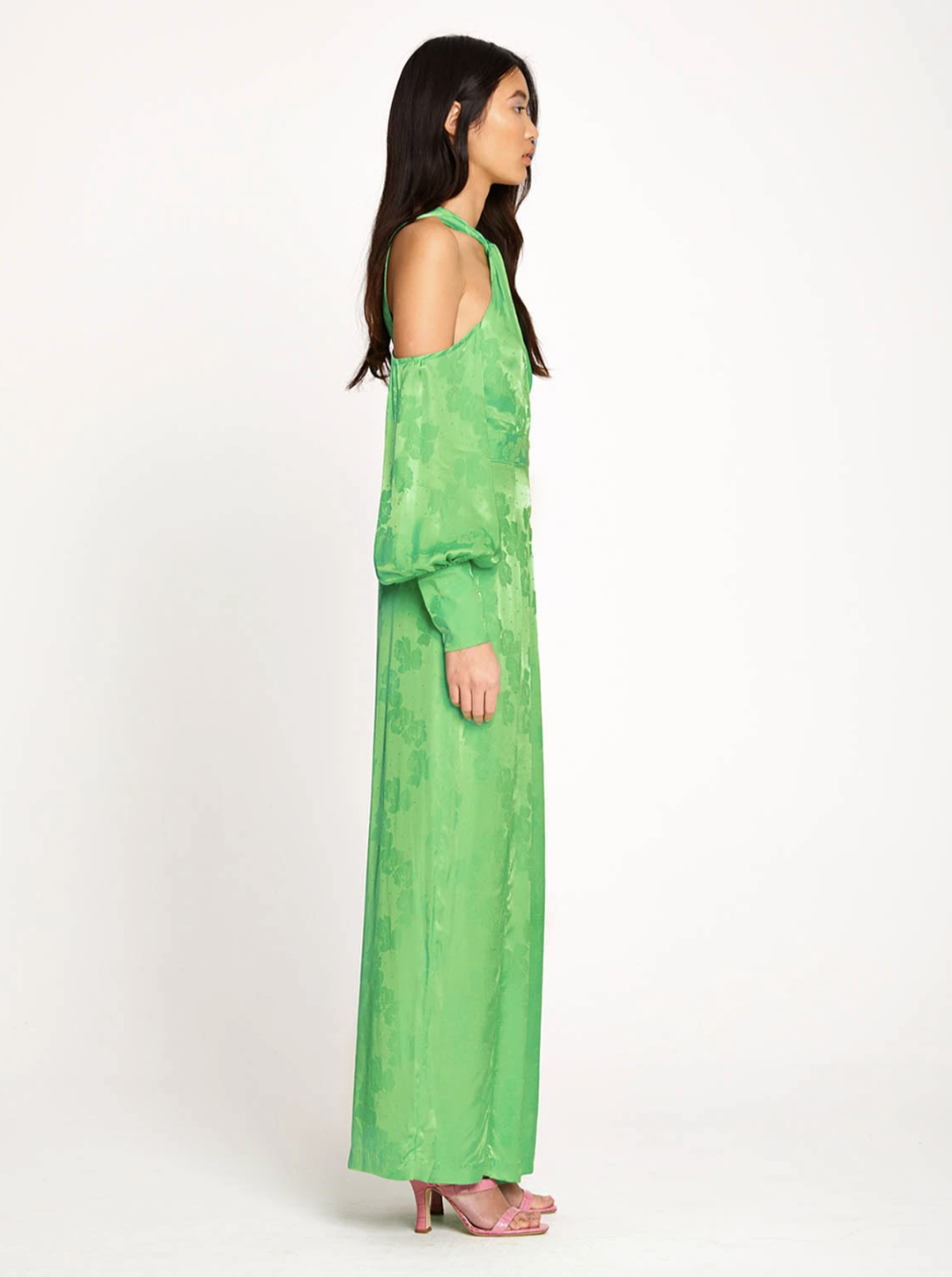 Alice McCall Green Apple Memory Lane Cold-shoulder Jumpsuit Size 4  - Image 3