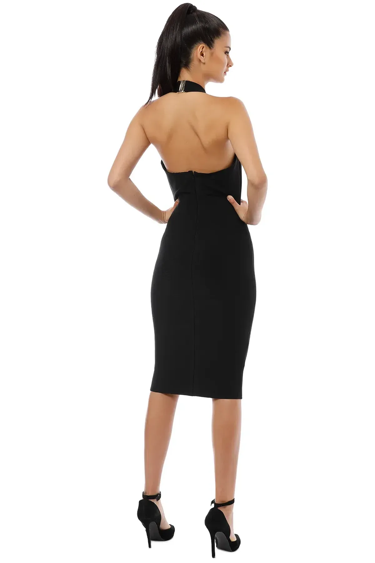 Misha Julia Midi Dress Black Size 8 - Image 3