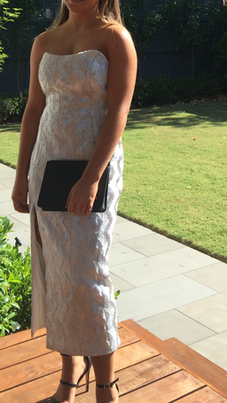 Manning Cartell No Filter Strapless Dress Silver Size 10 for rent on The Volte - image 4
