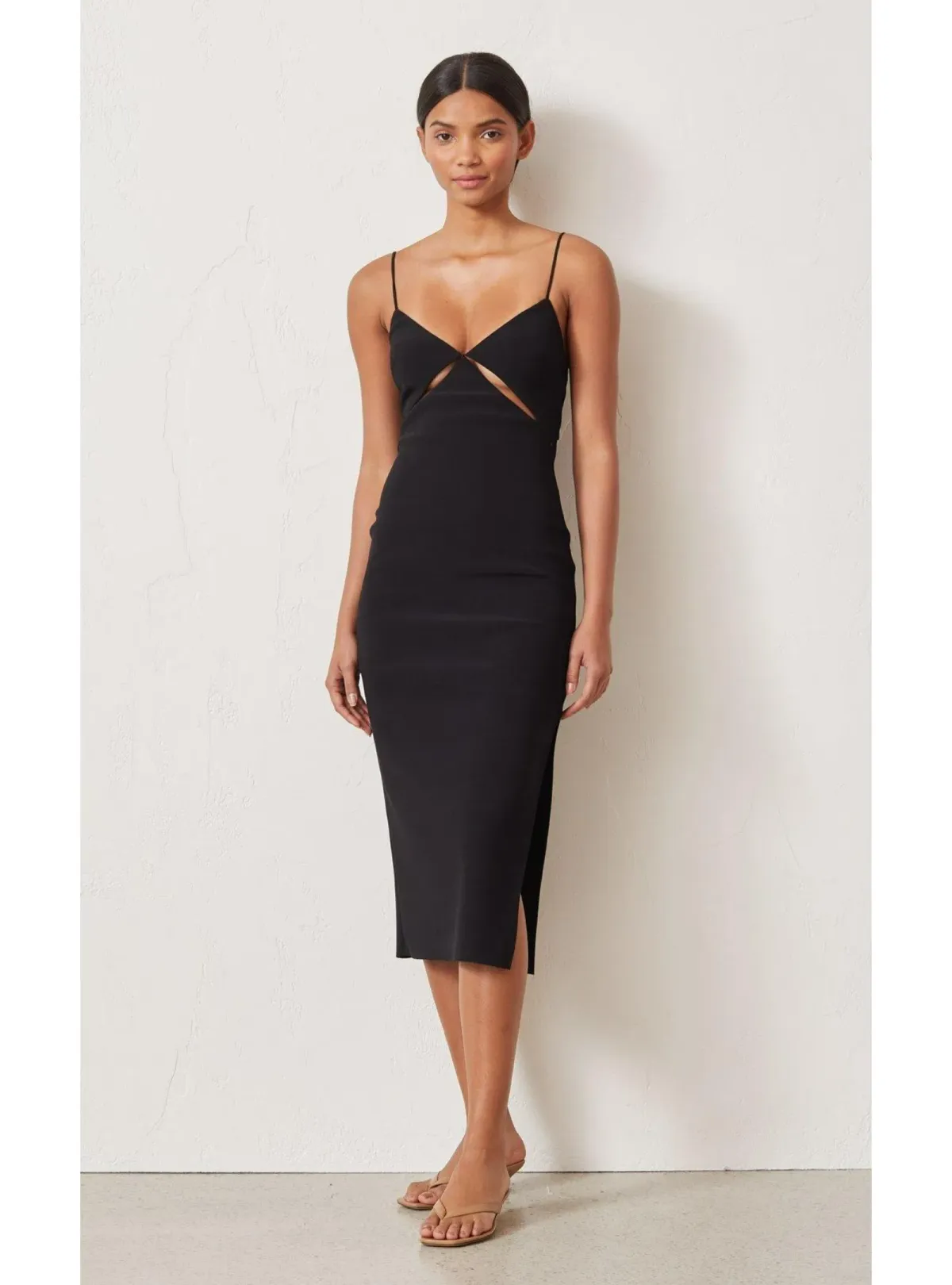 Bec &  Bridge Be Mine Cut Out Midi Dress Black Size AU 8 - Image 1
