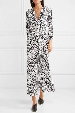 Rixo Open-back Ruffled Animal Print Maxi Dress Size 6 for rent on The Volte - image 1