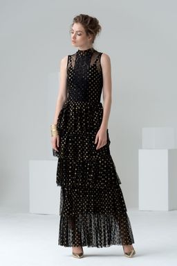 Bodyfrock Calle gown black & gold size 10 for rent on The Volte - image 1
