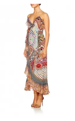 Camilla Girls Club Wrap Frill Midi Dress Multi Size 10 for rent on The Volte - image 2